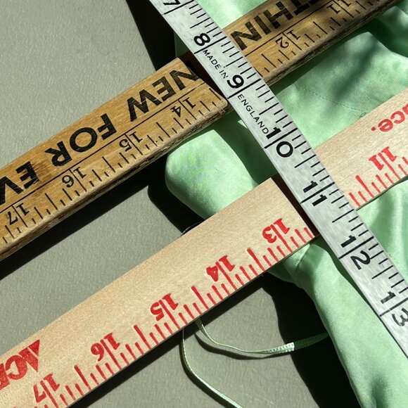 Zara Maxi Slip Dress Size Medium Mint Green Satin Spaghetti Straps Open Back - Picture 9 of 10